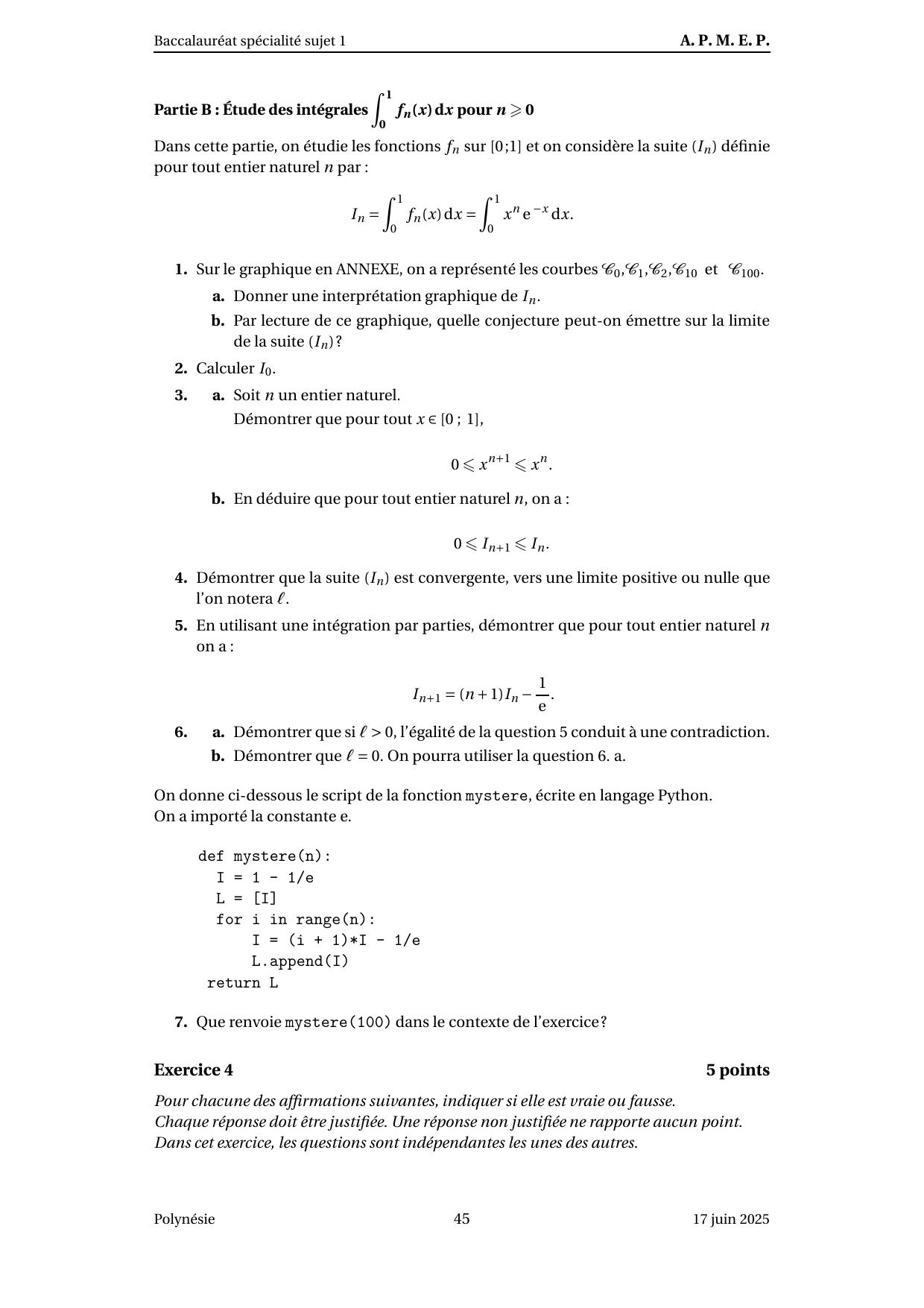 Sujet officiel Polynésie 17 juin 2025 - page 45