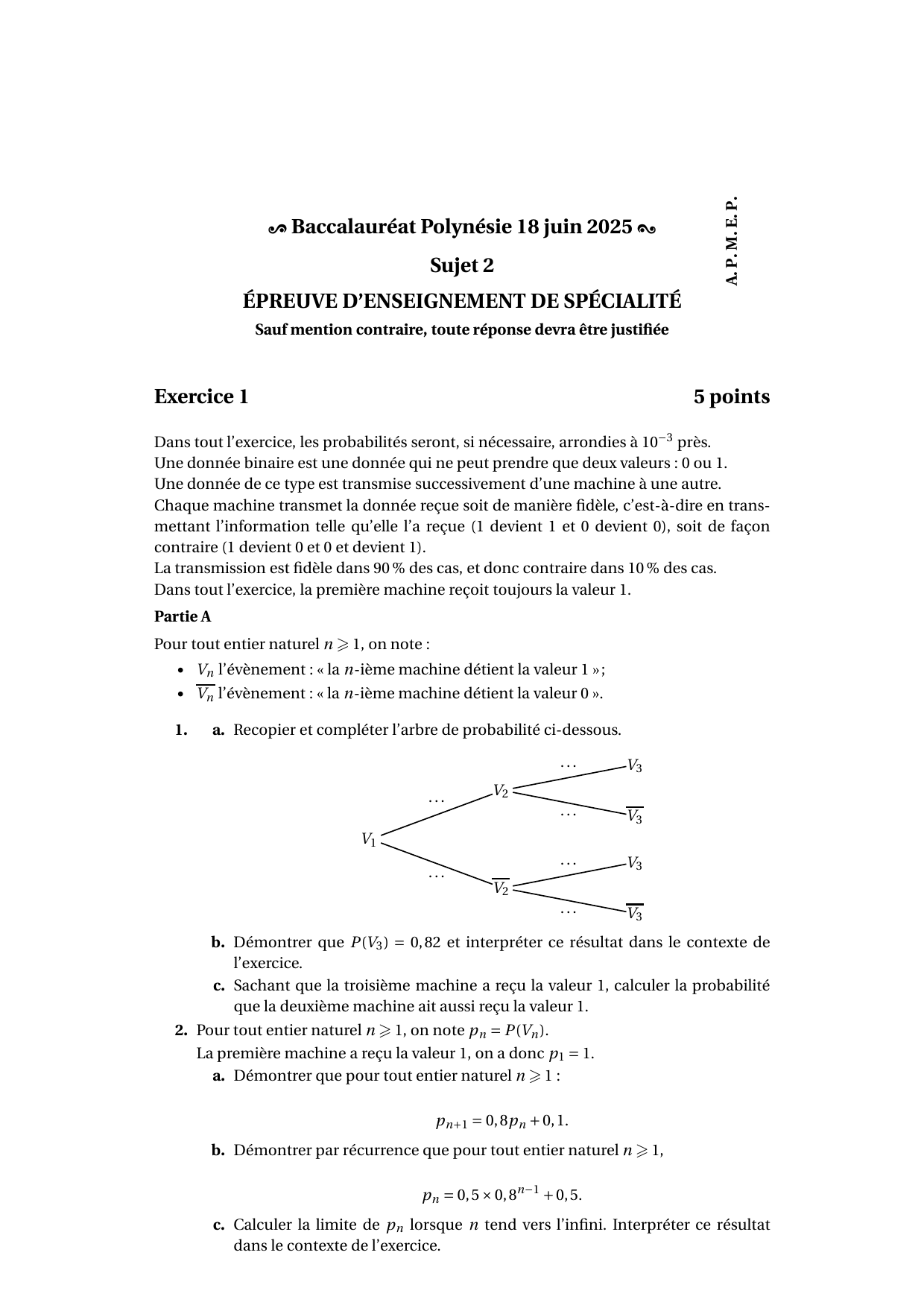 Sujet officiel Polynesie 18 juin 2025 - page 1