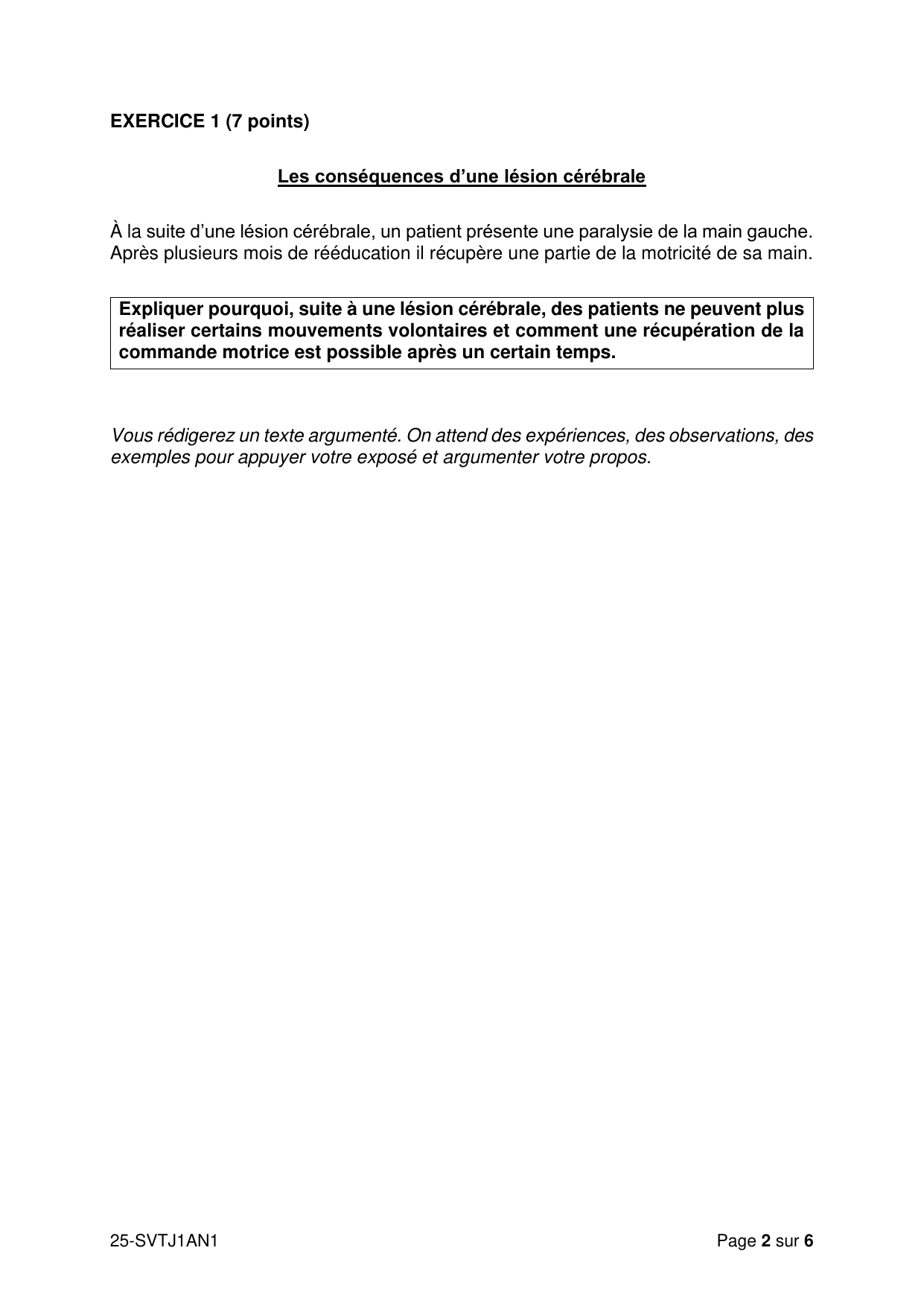 Sujet officiel Amérique du Nord J1 2025 - page 2 (Exercice 1)