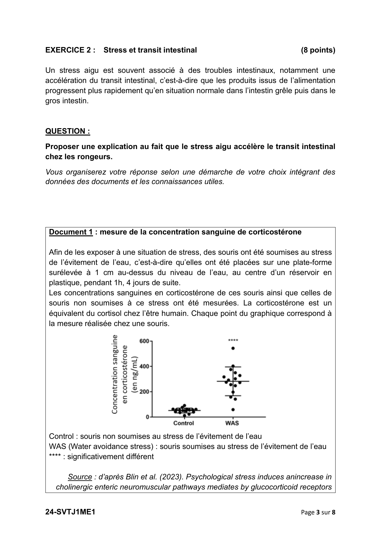 Sujet officiel Métropole J1 2024 - page 3 (Exercice 2 : question + Doc 1)